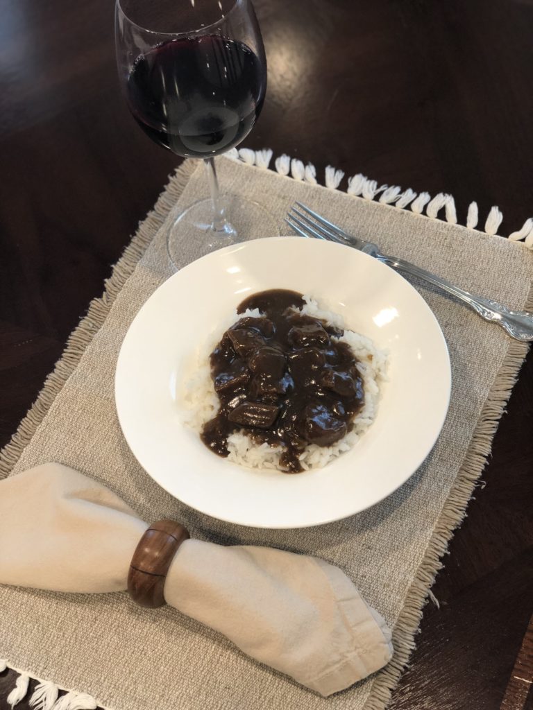 Plated Beef Tips & Rice