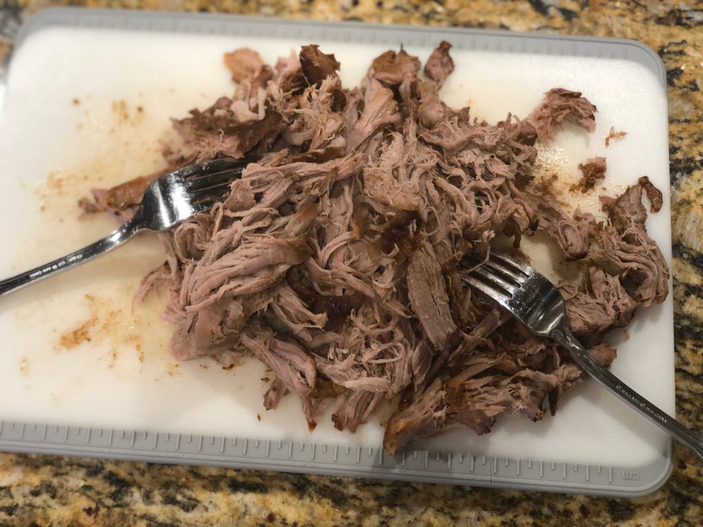 Fork shredded pulled pork