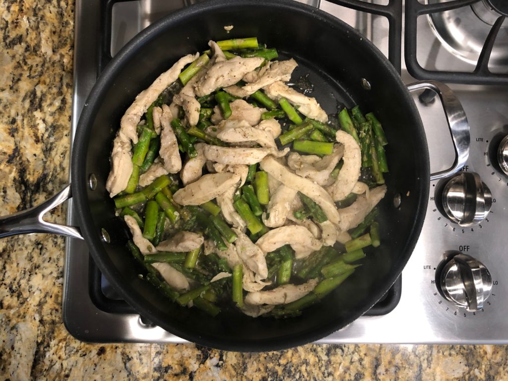 Chicken and Asparagus on stovetop