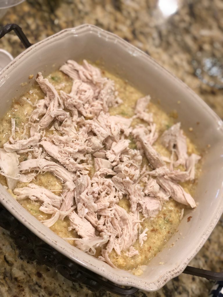 Top with shredded chicken