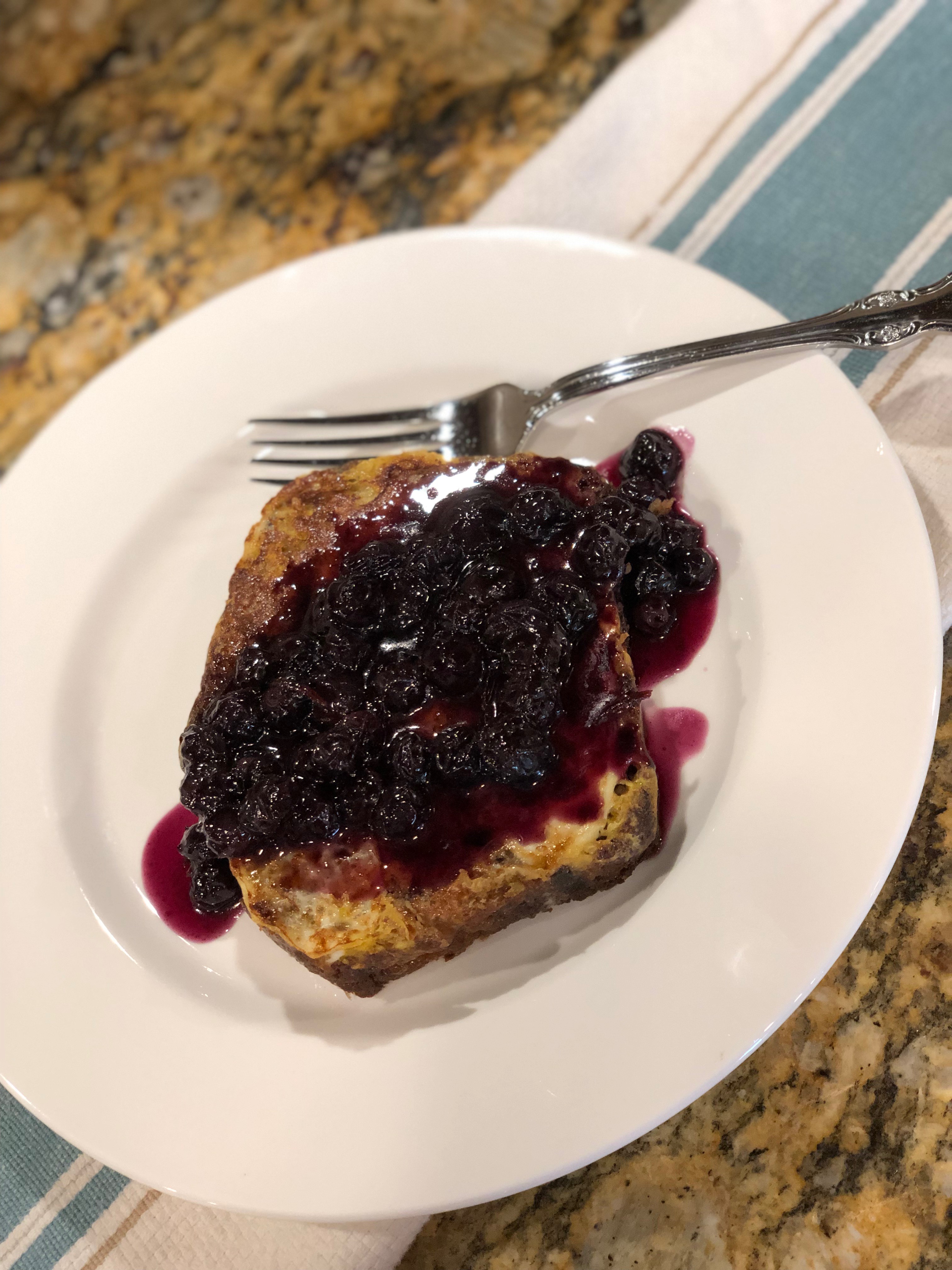 blueberry maple banana bread french toast