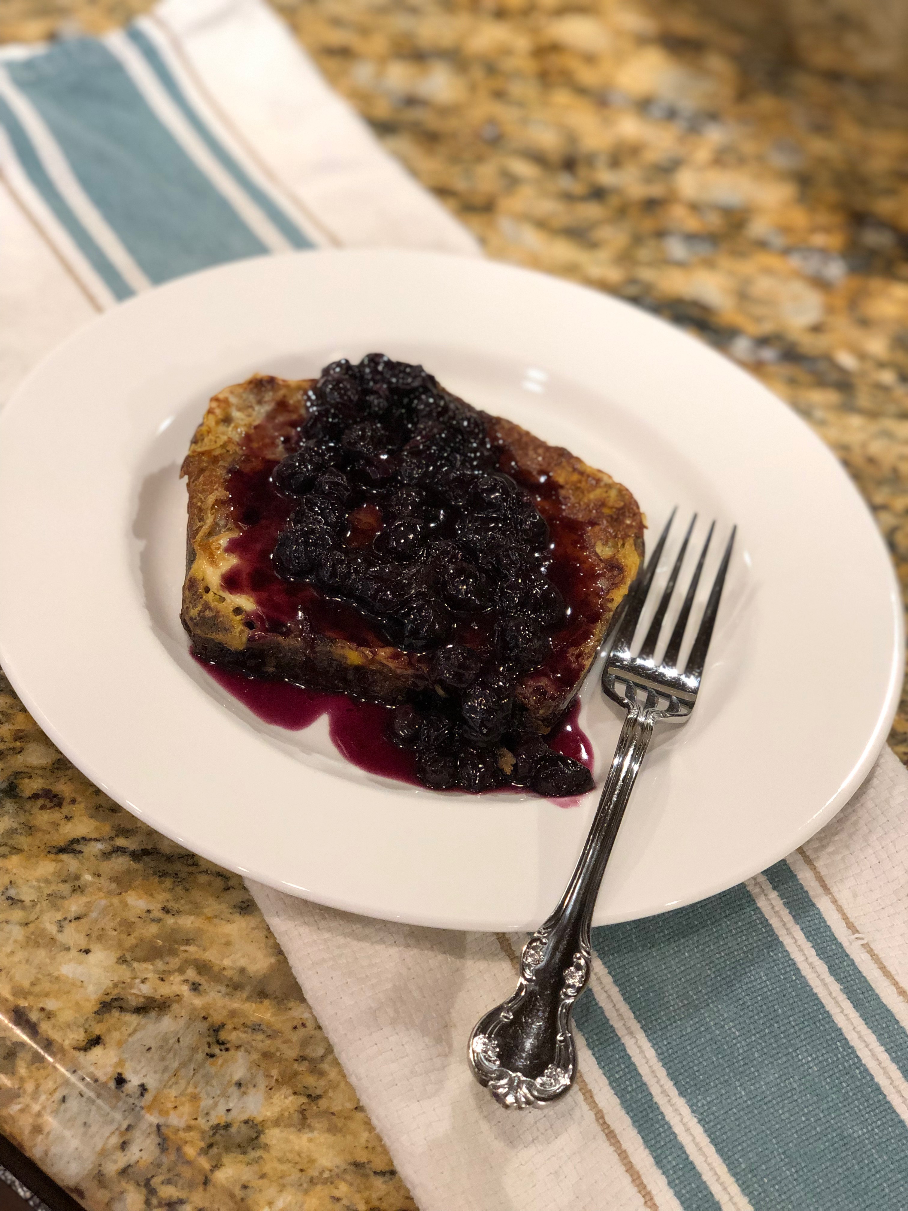 blueberry maple banana bread french toast