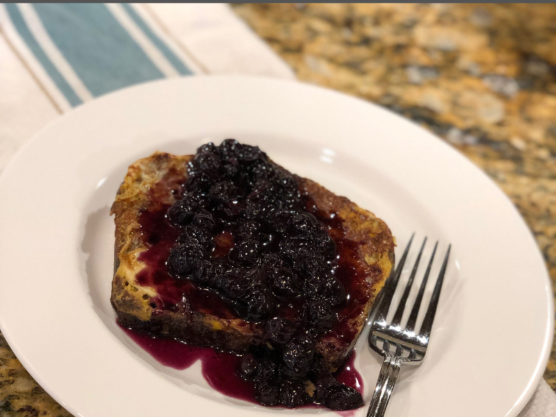 Blueberry Maple Banana Bread French Toast