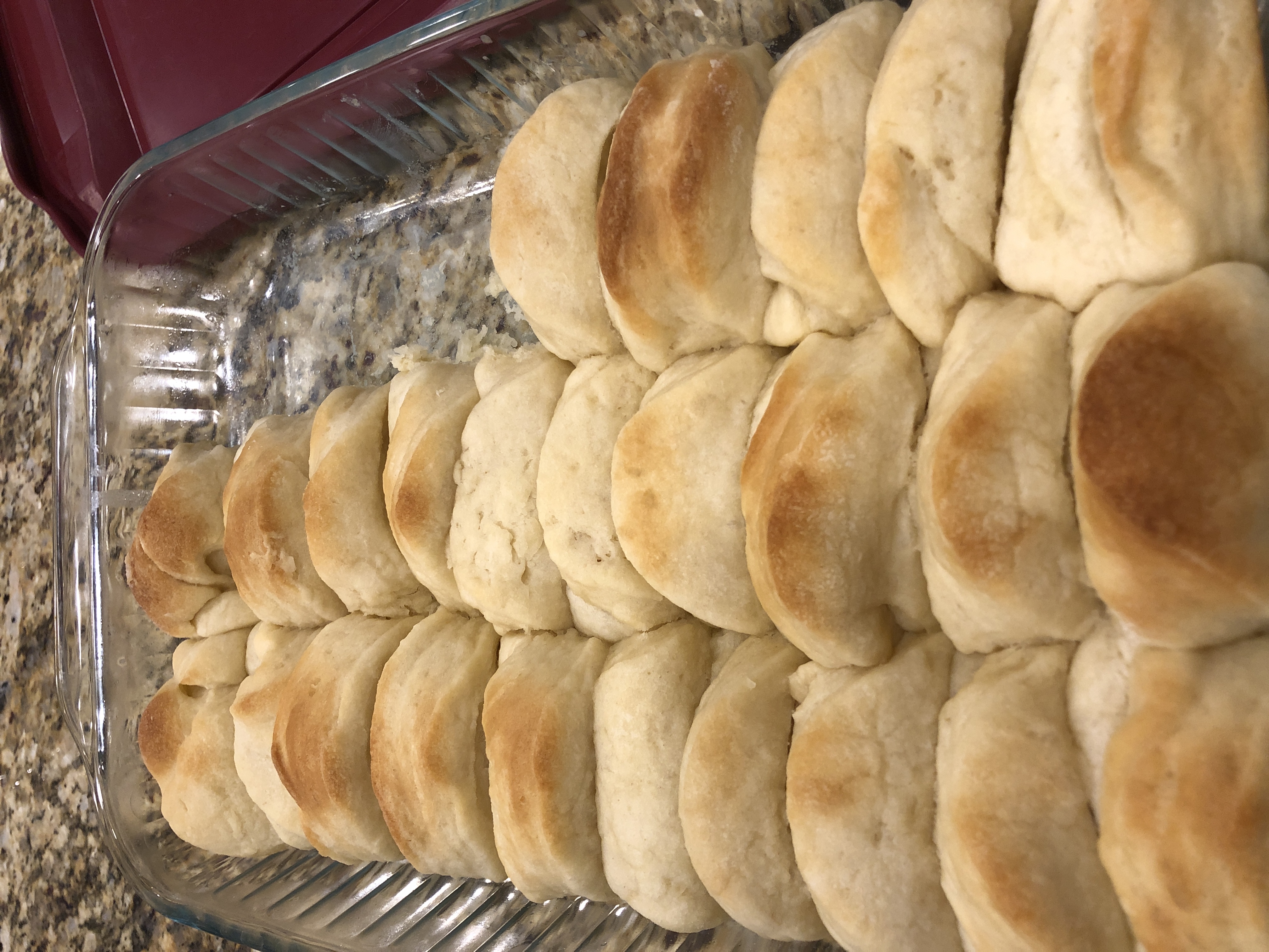 pan of baked rolls